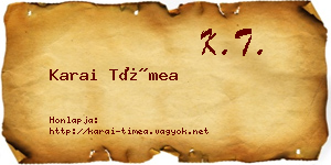 Karai Tímea névjegykártya